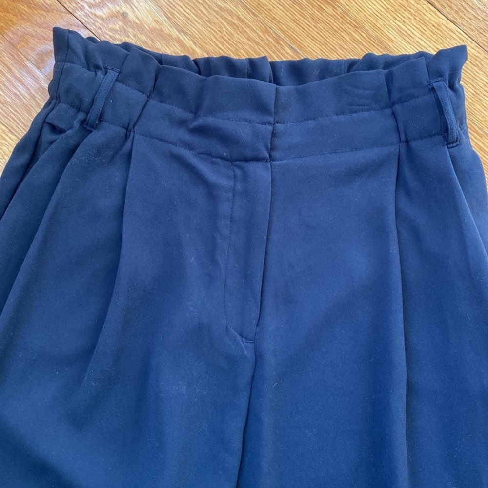 Navy Blue Dress Pants Trouser High Waist Tailored - Picture 3 of 5